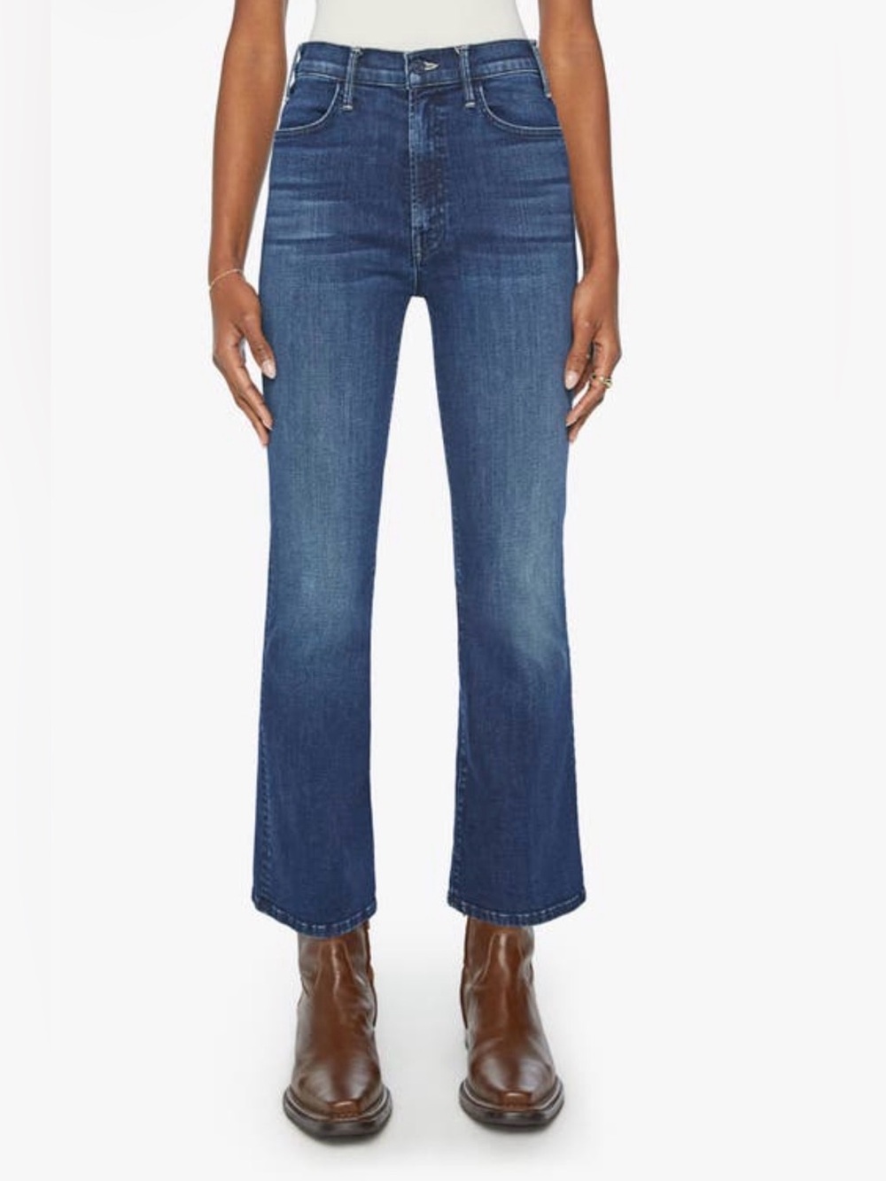 Mother The Hustler Ankle Heirloom High Rise Flare Jeans Dark Wash Women 28
